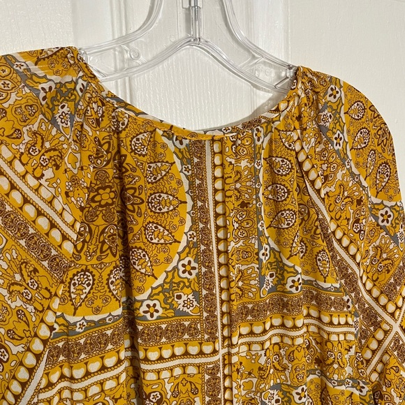 NWOT HAYDEN LA Mustard Quilted Mandala Print Woven Maxi Dress | size Small - Picture 12 of 15